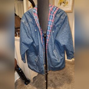 LIZWEAR Reversible Denim / Check Jacket Size Women’s Sm